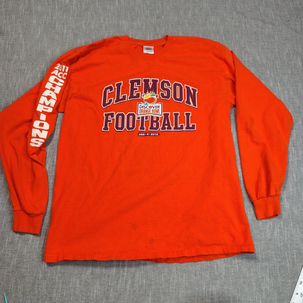 2011 Clemson Tigers Orange Bowl Shirt Size Large Long Sleeve Acc Champions Ncaa